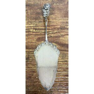 VTG Estate Atiko 100‎ Silver Plate Rose Handle 8” Pie Pastry Server! Nice! 112
